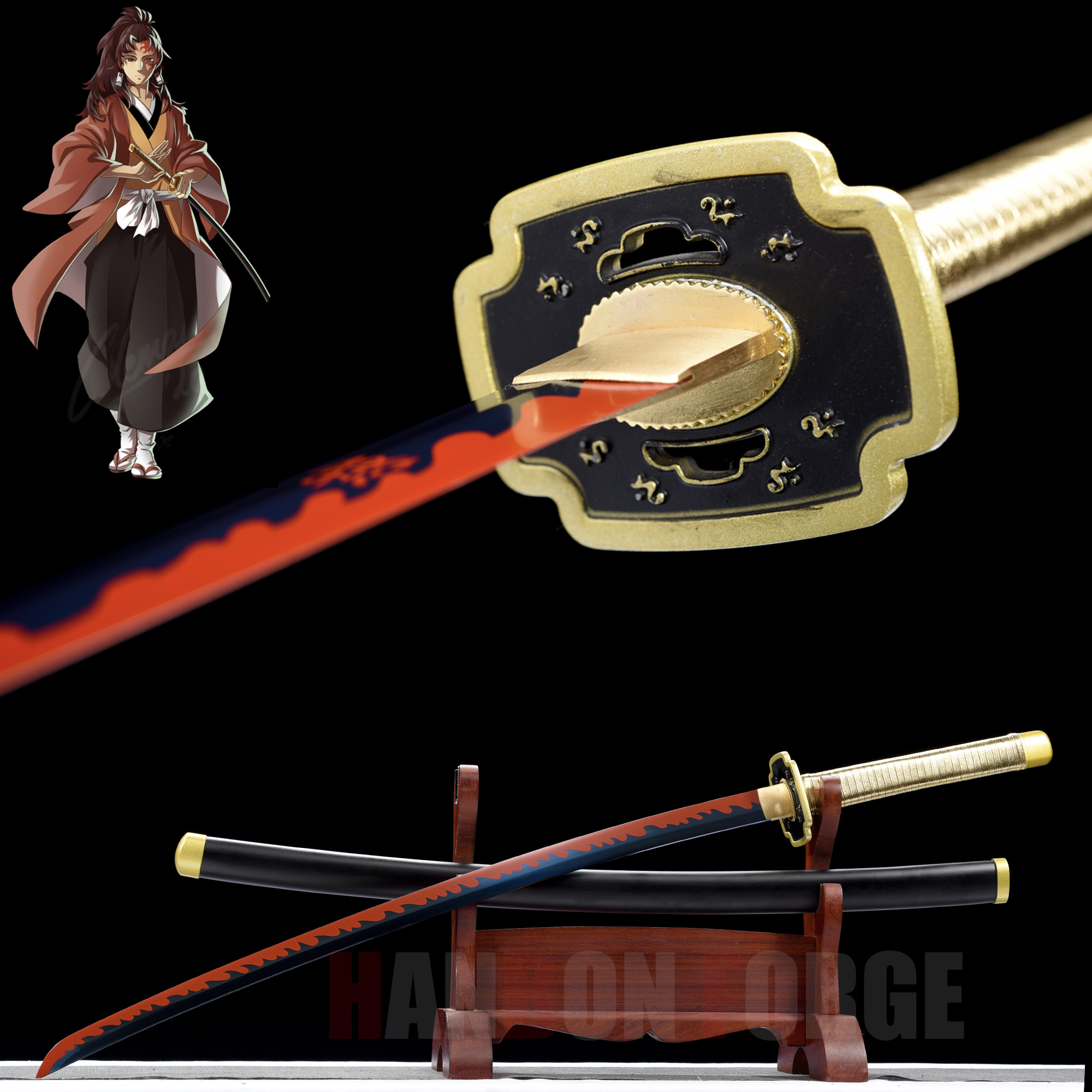 Handmade Yoriichi's Sword from Demon Slayer | Hand Forged T10